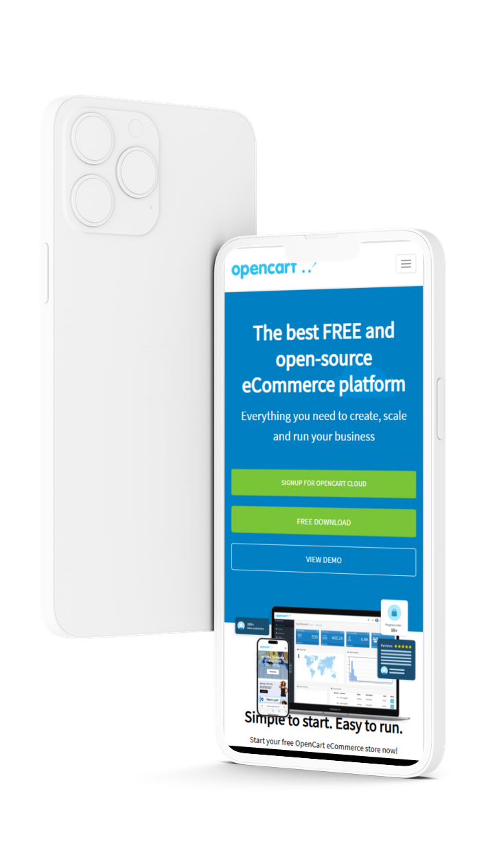 Opencart op telefoon